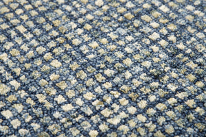 Alora Decor Storm Storm Blue Runner Wool Rug 2'6"X8' Hand-Tufted European-Inspired Checked Tweed, Dense Plushフィール STMST100000092608