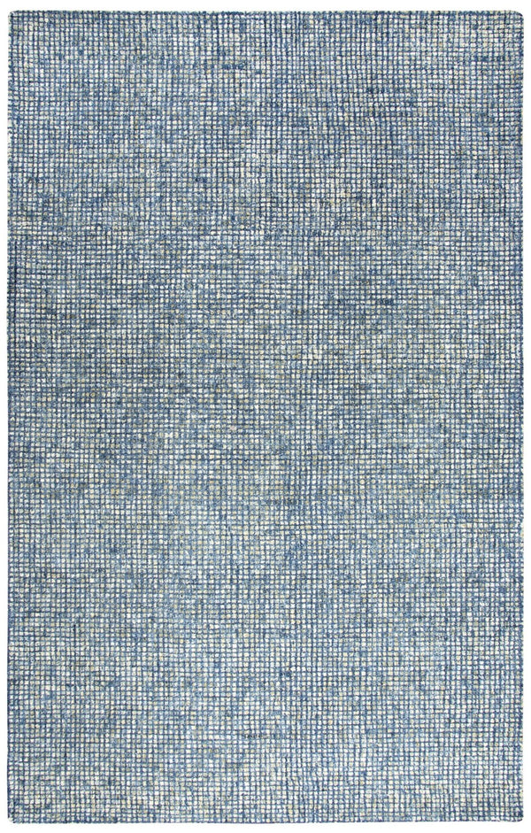 Alora Decor Storm Wool Hand-Tufted Blue Checked Rug With European Tweed Texture, Plush Durable 100% Wool Comfort 10' x 13' STMST100000090113