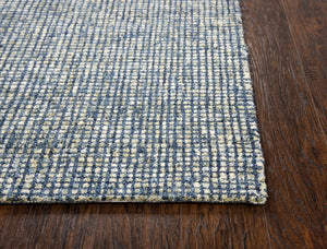 Alora Decor Storm Storm Blue Runner Wool Rug 2'6"X8' Hand-Tufted European-Inspired Checked Tweed, Dense Plushフィール STMST100000092608