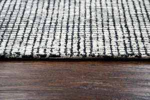 Alora Decor Storm Hand-Tufted Wool Runner 2'6"X8' – Black & White Tweed Texture, Durable Cozy Cushioning For Hallways STMST100106932608