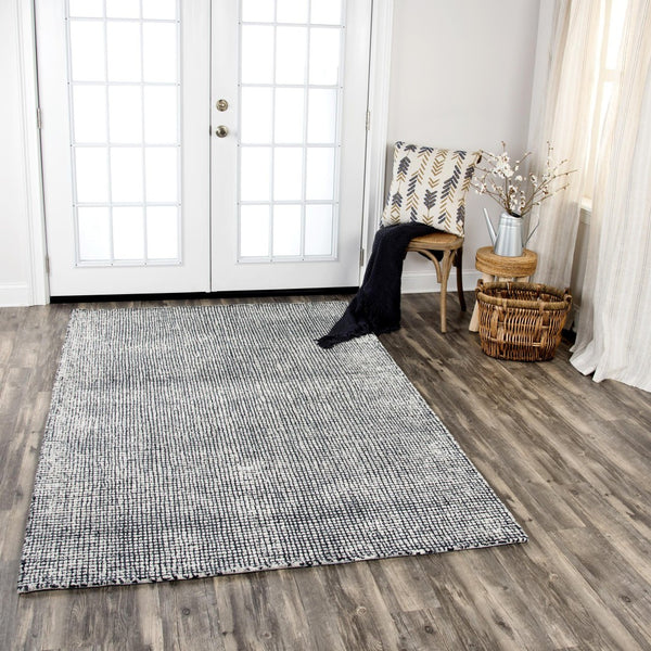 Alora Decor Storm Hand-Tufted Wool Runner 2'6"X8' – Black & White Tweed Texture, Durable Cozy Cushioning For Hallways STMST100106932608