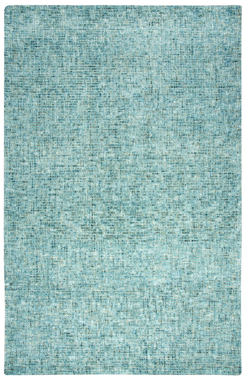 Alora Decor Storm Geometric Wool Runner Rug — Hand-Tufted Teal Blue Beige Textured Pile, Durable Cozy 2'6"X8' STMST100600892608