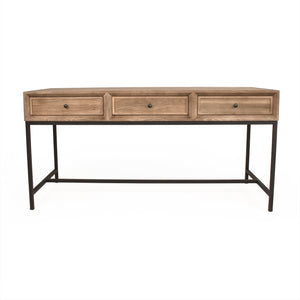 Finneas Desk Limed Grey Oak, Black Metal ST1468-Writing Desk Zentique