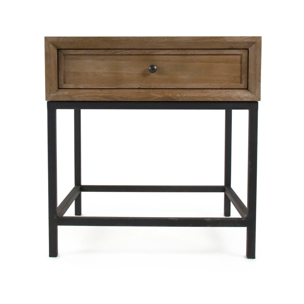 Finneas Coffee Table Limed Grey Oak, Black Metal ST1468 E272 Zentique