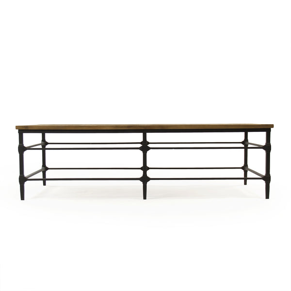 Aveline Coffee Table Distressed Pine, Black Metal ST377 Zentique