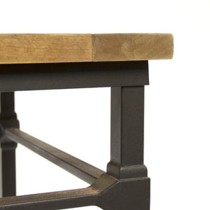 Zentique Aveline Solid Pine Top Console Table with Metal Base — Industrial-Modern Entryway Storage 70.5" ST380 701