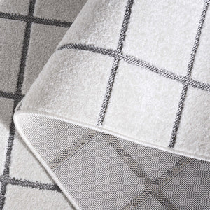 Safavieh Stella Contemporary Area Rug - Chic Ivory And Grey Checkerboard Design For Stylish Interiors Ivory ,Grey Polypropylene Pile Sta108b-5