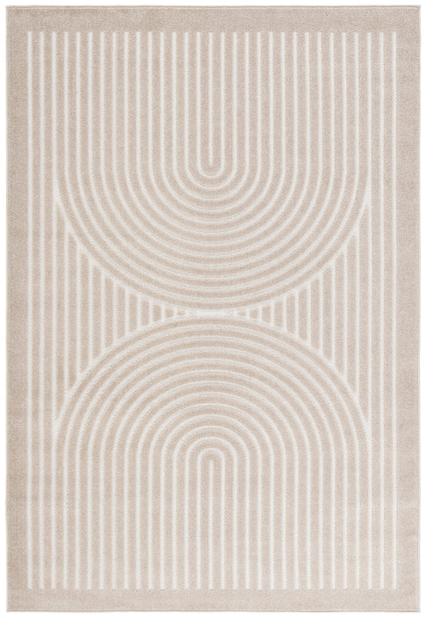 Safavieh Stella Modern Beige And Ivory Geometric Area Rug — Durable Polypropylene Pile, Stain-Resistant, Turkish-Made (3 Ft X 5 Ft) 3'-0" x 5'-0" STA113B-3