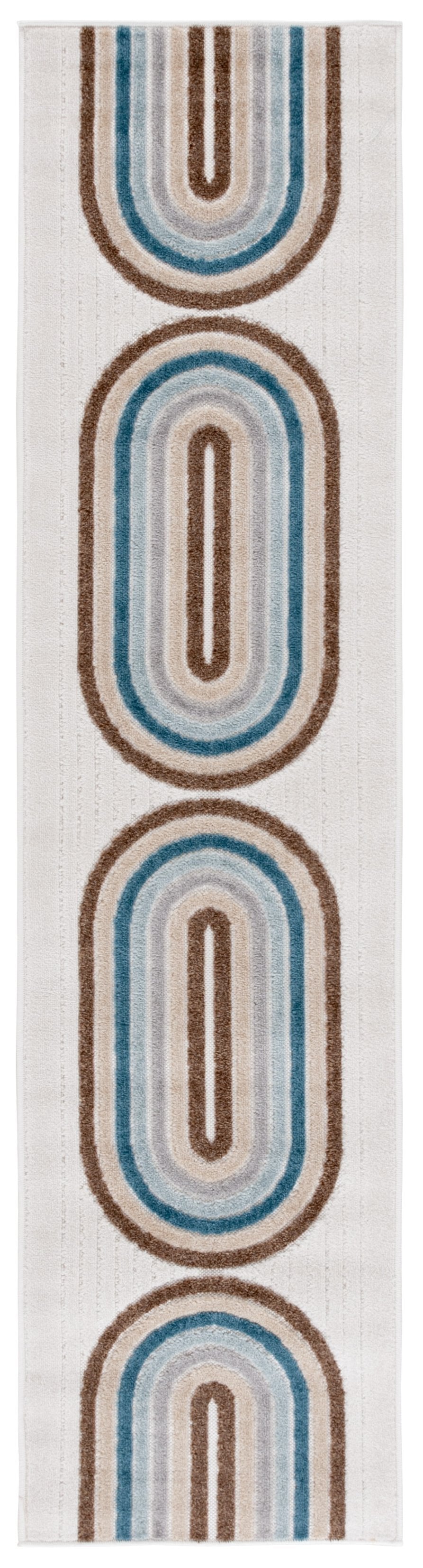 Safavieh Stella Indoor/Outdoor Area Rug - Stylish Durable Design With Plush Comfort For Home & Patio Use Ivory ,Brown Blue Polypropylene Pile Sta116a-8