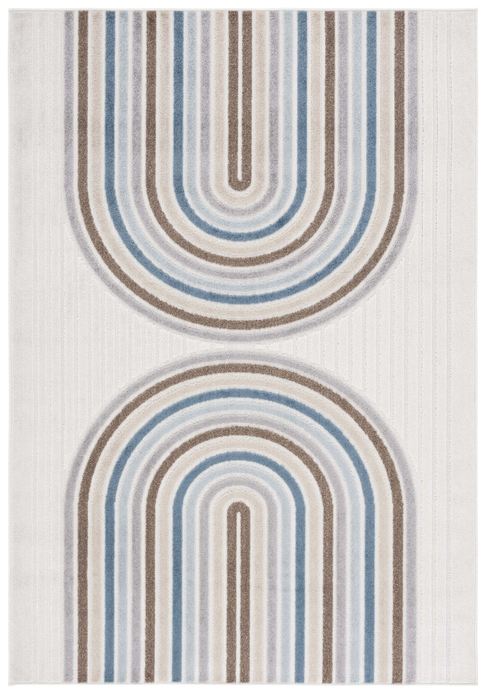 Safavieh Stella Indoor/Outdoor Area Rug - Stylish Durable Design With Plush Comfort For Home & Patio Use Ivory ,Brown Blue Polypropylene Pile Sta116a-8