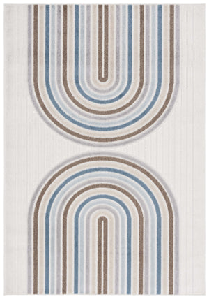 Safavieh Stella Indoor/Outdoor Area Rug - Stylish Durable Design With Plush Comfort For Home & Patio Use Ivory ,Brown Blue Polypropylene Pile Sta116a-8