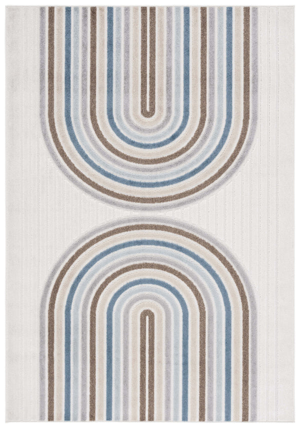 Safavieh Stella Indoor/Outdoor Area Rug - Stylish Durable Design With Plush Comfort For Home & Patio Use Ivory ,Brown Blue Polypropylene Pile Sta116a-8