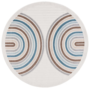 Safavieh Stella Indoor/Outdoor Area Rug - Stylish Durable Design With Plush Comfort For Home & Patio Use Ivory ,Brown Blue Polypropylene Pile Sta116a-8