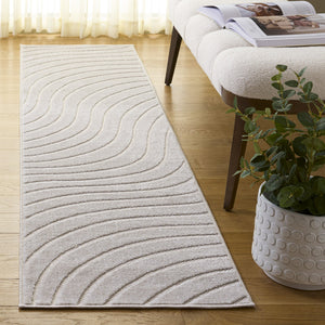 Safavieh Stella Abstract Ivory Area Rug — Power-Loomed Polypropylene, Plush Durable Design For Modern Spaces 2'-0" x 8'-0" STA144A-28