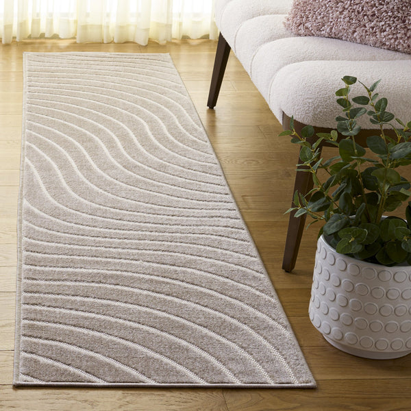 Safavieh Stella Contemporary Beige Runner Rug — Low-Profile, Power-Loomed Turkey Construction, Durable Soft Finish 2'-0" x 8'-0" STA144B-28