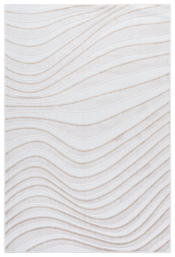 Safavieh Stella Modern Round Ivory Beige Area Rug — Low-Profile Polypropylene Pile, Durable Turkish Power-Loomed Centerpiece 6'-7" x 6'-7" STA146A-7R