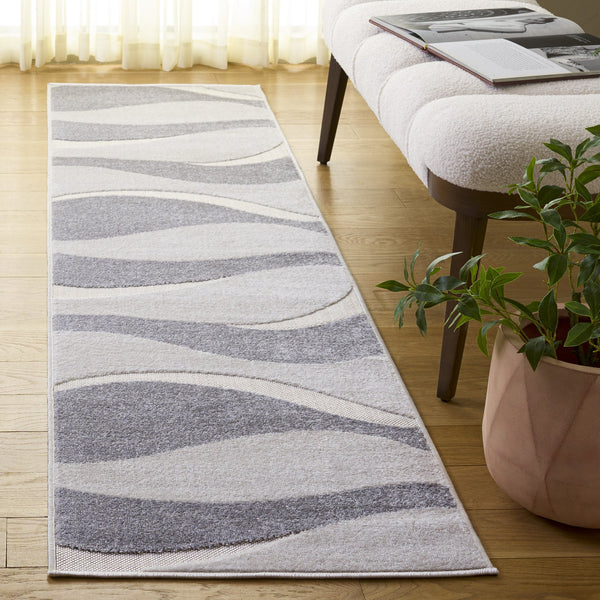 Safavieh Stella Minimalist Ivory Grey Runner Rug – Durable Power‑Loomed Polypropylene, Stain‑Resistant Comfort 2'-0" x 8'-0" STA148A-28