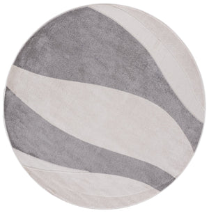 Safavieh Stella Ivory And Grey Square Area Rug — Low-Profile Power-Loomed Polypropylene, Durable Modern Style 6'-7" x 6'-7" STA148A-7SQ