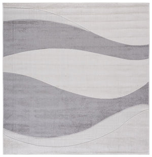 Safavieh Stella Ivory And Grey Square Area Rug — Low-Profile Power-Loomed Polypropylene, Durable Modern Style 6'-7" x 6'-7" STA148A-7SQ