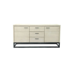 Lh Imports Starlight Sideboard - Elegant Distressed White-washed Storage With 3 Drawers & 2 Cabinets For Style White Solid Oak,Mdf Oak Veneer,Plywood,Metal Stax003b