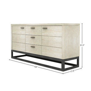 Lh Imports Starlight Sideboard - Elegant Distressed White-washed Storage With 3 Drawers & 2 Cabinets For Style White Solid Oak,Mdf Oak Veneer,Plywood,Metal Stax003b