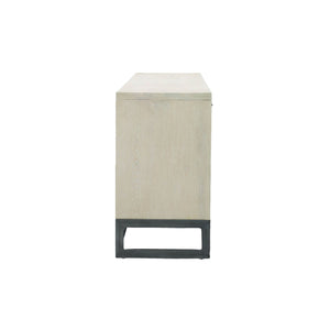 Lh Imports Starlight Sideboard - Elegant Distressed White-washed Storage With 3 Drawers & 2 Cabinets For Style White Solid Oak,Mdf Oak Veneer,Plywood,Metal Stax003b