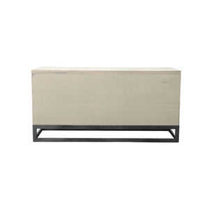 Lh Imports Starlight Sideboard - Elegant Distressed White-washed Storage With 3 Drawers & 2 Cabinets For Style White Solid Oak,Mdf Oak Veneer,Plywood,Metal Stax003b