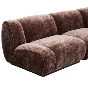 Lh Imports Sterling Modular - Stylish Armless Chair With Durable Upholstery For Modern Home Elegance Brown Rubberwood,Plywood,Hr Foam,Steel,Polyester Ste047-lhf-chai