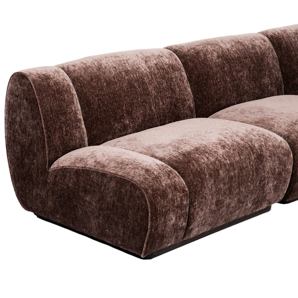 Lh Imports Sterling Modular - Stylish Armless Chair With Durable Upholstery For Modern Home Elegance Brown Rubberwood,Plywood,Hr Foam,Steel,Polyester Ste047-lhf-chai