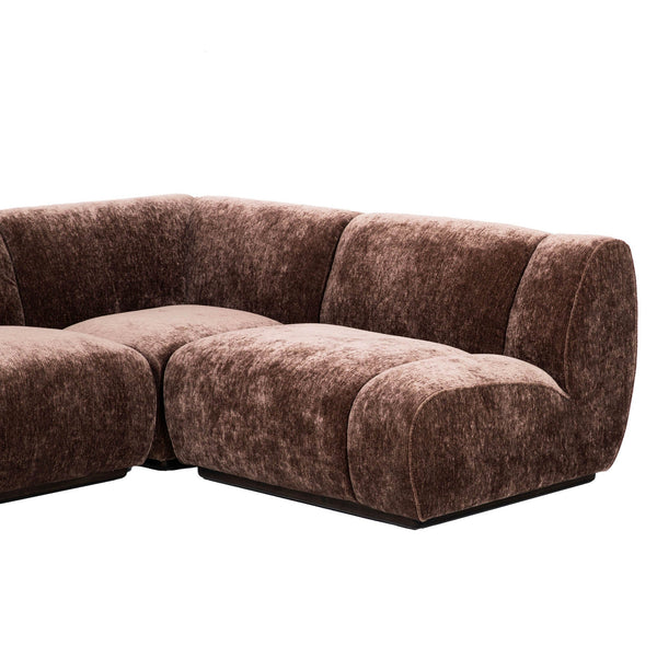 Lh Imports Sterling Modular - Stylish Armless Chair With Durable Upholstery For Modern Home Elegance Brown Rubberwood,Plywood,Hr Foam,Steel,Polyester Ste047-rhf-chai