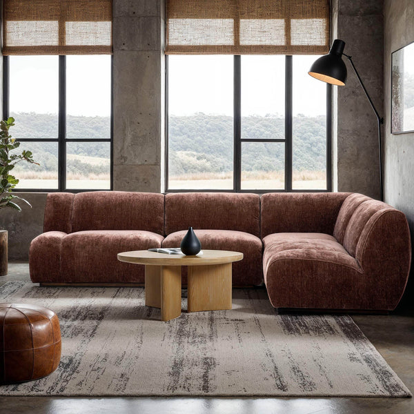 Lh Imports Sterling Modular - Stylish Armless Chair With Durable Upholstery For Modern Home Elegance Brown Rubberwood,Plywood,Hr Foam,Steel,Polyester Ste047s