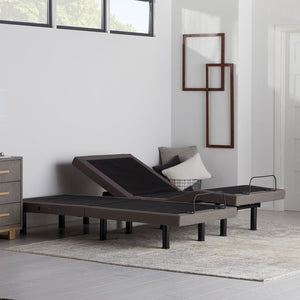 Malouf E455 Adjustable Bed Base - Elevate Your Sleep Experience With Custom Comfort And Smart Features Charcoal Charcoal Stmae455scab