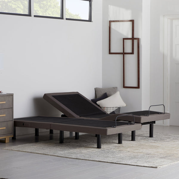 Malouf E455 Adjustable Bed Base - Elevate Your Sleep Experience With Custom Comfort And Smart Features Charcoal Charcoal Stmae455scab