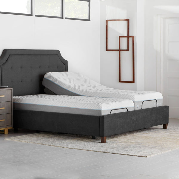 Malouf E455 Adjustable Bed Base - Elevate Your Sleep Experience With Custom Comfort And Smart Features Charcoal Charcoal Stmae455scab