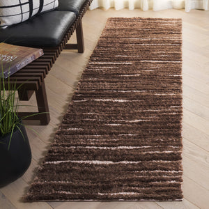 Safavieh Seattle Shag Area Rug - Luxurious Softness, Stylish Design For Cozy Living Spaces And Comfort Brown ,Ivory Polyester Ste908t-7r