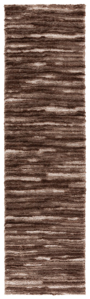 Safavieh Seattle Shag Area Rug - Luxurious Softness, Stylish Design For Cozy Living Spaces And Comfort Brown ,Ivory Polyester Ste908t-7r