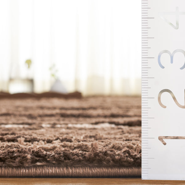 Safavieh Seattle Shag Area Rug - Luxurious Softness, Stylish Design For Cozy Living Spaces And Comfort Brown ,Ivory Polyester Ste908t-7r