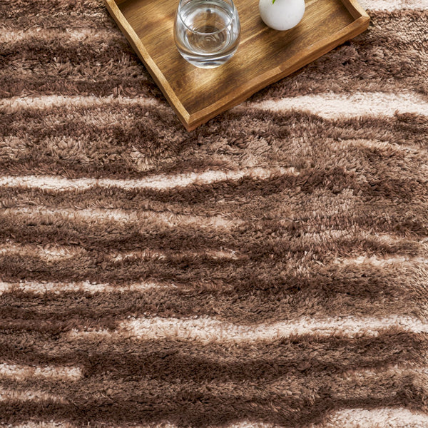 Safavieh Seattle Shag Area Rug - Luxurious Softness, Stylish Design For Cozy Living Spaces And Comfort Brown ,Ivory Polyester Ste908t-7r