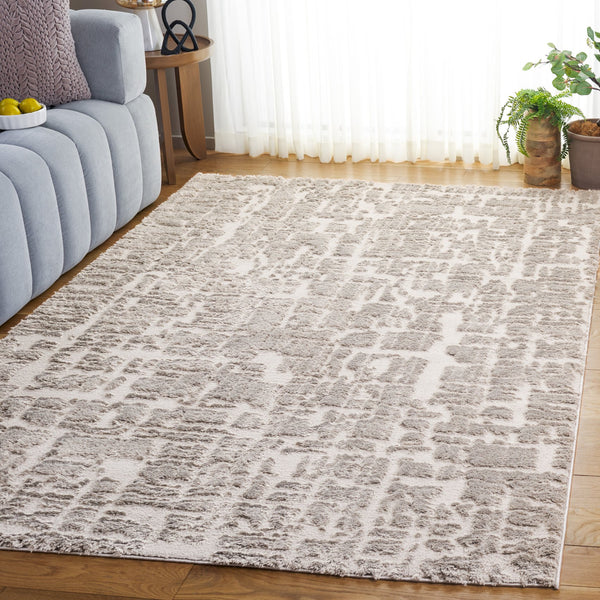 Safavieh Seattle Shag Area Rug - Soft Polyester Comfort In Elegant Neutral Tones For Stylish Home Décor Light Grey ,Grey Polyester Ste909f-7sq