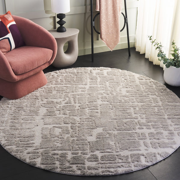 Safavieh Seattle Shag Area Rug - Soft Polyester Comfort In Elegant Neutral Tones For Stylish Home Décor Light Grey ,Grey Polyester Ste909f-7sq