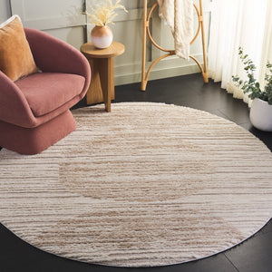 Safavieh Seattle Shag Area Rug - Luxurious Polyester Texture In Elegant Neutral Tones For Any Room Decor Ivory ,Beige Polyester Ste911b-7r