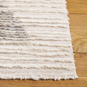 Safavieh Seattle Shag Area Rug - Luxurious Polyester Texture In Elegant Neutral Tones For Any Room Decor Ivory ,Grey Polyester Ste911f-7sq
