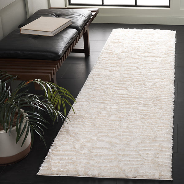 Safavieh Seattle Shag Runner Rug - Luxurious Polyester Design For Cozy Living Spaces And Stylish Decor Ivory Polyester Ste912a-7sq