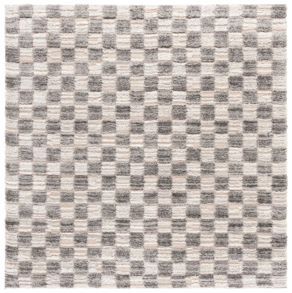 Safavieh Seattle Shag Area Rug - Luxurious Polyester Design In Elegant Ivory And Grey For Modern Spaces Ivory ,Grey Polyester Ste921f-28