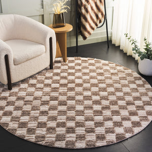 Safavieh Seattle Shag Area Rug - Luxurious Polyester Design In Elegant Ivory And Grey For Modern Spaces Ivory ,Brown Polyester Ste921t-9