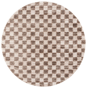 Safavieh Seattle Shag Area Rug - Luxurious Polyester Design In Elegant Ivory And Grey For Modern Spaces Ivory ,Brown Polyester Ste921t-9