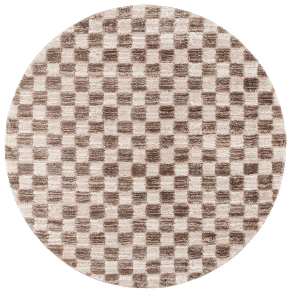 Safavieh Seattle Shag Area Rug - Luxurious Polyester Design In Elegant Ivory And Grey For Modern Spaces Ivory ,Brown Polyester Ste921t-9