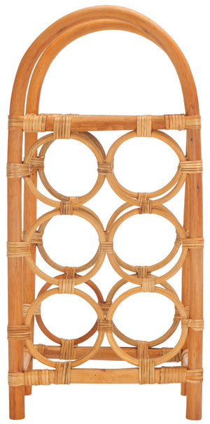 Safavieh Lyza Rattan Wine Rack - Handcrafted Coastal Charm For 6 Bottles, Ideal For Kitchen & Home Bars STG1800A
