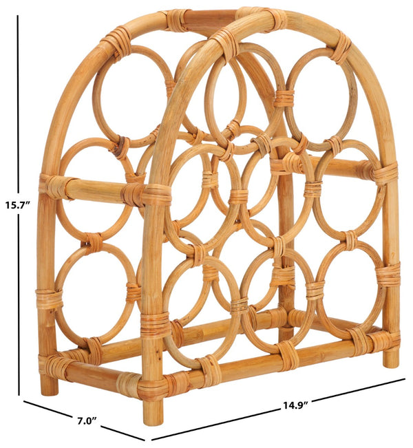 Safavieh Wilda Rattan Wine Rack - Handcrafted Natural Rattan Storage For Bottles - Stylish Coastal Décor Piece STG1801A