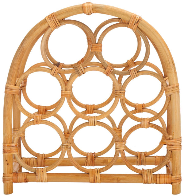 Safavieh Wilda Rattan Wine Rack - Handcrafted Natural Rattan Storage For Bottles - Stylish Coastal Décor Piece STG1801A